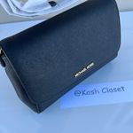 Michael Kors MK Jet Set Medium Logo Convertible Crossbody Clutch Bag - Black Photo 3