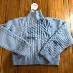 Pink Rose  Cropped Turtleneck Sweater Photo 0