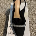 SheIn Black Slingback Heels with Bow and Rhinestones Photo 1