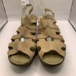 Skechers  Memory Foam Slingback Platform Wedge Beige Suede Sandals Women's Sz10 Photo 2