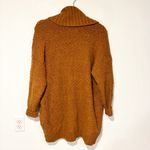 Anthropologie  Denise Textured Cardigan Burnt Orange Oversized Knit Sweater Small Photo 5