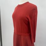 COS Layered Swing Dress Knee Length Cotton Linen Blend Rust Womens Small Photo 3