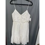 Alice + Olivia Fae Mini Dress Womens 12 White Spaghetti Strap Sleeveless B75 Photo 1