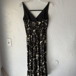 William B Dress Womens 4 Black White Floral Silk Sleeveless V Neck Made USA Photo 7