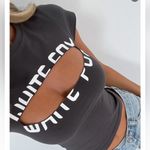 Wildfox  Size M After‎ The Storm Cutout Baby Tee Gray Crop Y2K Style Trendy Photo 10