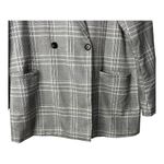 Steve Madden  Nika Plaid Blazer Gray White‎ Double Breast Jacket Women Size Large Photo 4