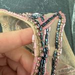 Sherri Hill Cropped Halter Top Embroidered Beaded Pink Grey Prom Bollywood Sz 8 Photo 4