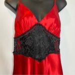 Victoria's Secret Vintage Victoria’s Secret gold label red black lace slip dress long 80s 1980s M Photo 2