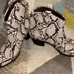 Style & Co Snake print Western style booties Women's Sz 7  White black grey Photo 0