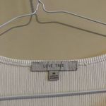 Love Tree White Ribbed Cropped Top with Center Knot Photo 1