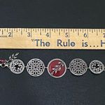 Lucky Brand Vintage  Pewter Toned Burgundy Red Rhinestones Toggle Bracelet 31g Photo 6