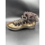 Coach COLETTE Logo Fabric Mongolian Lamb Lining Sz 7 Ankle Boot Lace Up Shoes Photo 10