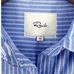 Rails  | XS | Lizzi Shirt Ruffle Sleeve Poplin Blue White Stripes Button up Top Photo 7
