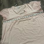 C&C California Blouse Top Blush Pink Eyelet Flutter Sleeve Cotton Rayon Soft XL Photo 9