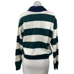 Mango MNG  Women's Green White Striped Long Sleeve Rugby Polo Shirt Top Size S Photo 1