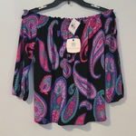 Tori Richard  Honolulu Smocked Boat Neck Top NWT Photo 0