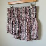 Free People Movement Snake Print Smocked Waist Shorts Purple Lavender Size Large Photo 2