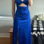 Windsor cutout blue satin prom dress Photo 0