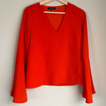 Elliatt  Orange V Neck Flowy Sleeves Blouse Size XS Photo 0