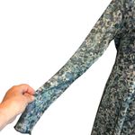 Oak & Trellis Dress NWT SZ XL Midi Oceanview Baby Doll Long Sleeve Sheer HOCO Blue Photo 6