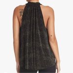 Rachel Rachel Roy Women's Metallic Pleated Blouse Tank Top Size Medium New Black Photo 1