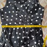 Jessica Howard  Black White Polka Dot Dress‎ Sleeveless Tie Waist Women 12 Retro Photo 9