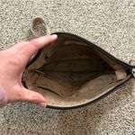 Sakroots  Crossbody Peace Bag Purse Coated Vinyl Black Tan Zip Pockets Photo 4