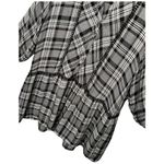 ZARA Plaid Ruffle V Neck 3/4 Sleeve Drop Waist Crochet Tunic Dress Black M Photo 1