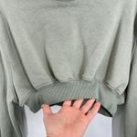 BP Olive Green‎ Cropped Sweatshirt XS Long Sleeve Casual Pullover Top Loungewear Green Photo 2