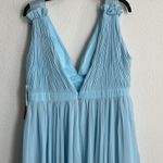 Mac Duggal IEENA Chiffon Plunge Neck Gown in Powder Blue, Size 12 New w/Tag $258 Photo 8