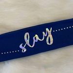 Navy Blue Slay Metallic Workout Headband Photo 0
