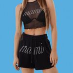 Bershka 90’s Y2k rhinestone black soft shorts Photo 1