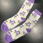 NWOT Womens Socks Frogs Cute Socks Purple One Size Fits Most White Photo 0
