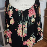 Torrid NWT  Womens Black Floral‎ Off Shoulder Band Bottom Blouse 0 Large 12 New Photo 0
