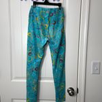LuLaRoe EUC women’s blue colored print tummy control soft stretch leggings Photo 3