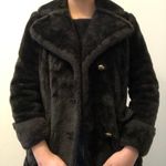 vintage sear’s brown/black fur pea coat Black Photo 5