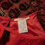 Esley Anthropology Orange a line button back midi dress Photo 4