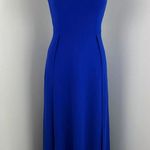 High Neck Formal Wedding Maxi Evening Prom Homecoming Dress Gown Small Blue Photo 0