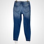 Kancan Ankle Skinny Jeans Stretch Fading Distressing Raw Hem Side Panels Blue Size 26 Photo 3