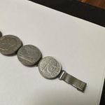 1940's Fascist Era Italian Lira Centesimi Coin Bracelet Italia / Italy Vittorio Photo 4
