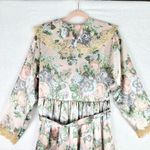 Victoria's Secret Gold Label Vintage Satin Robe Size Medium Floral Lace Midi Photo 6