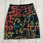 Silence + Noise  orange and black patterned short skirt Photo 3