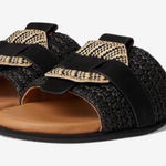 Gentle Souls  by Kenneth Cole Women's Hudson Flat Sandal, Black Raffia, 9 Photo 0