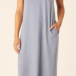 iRELAX Dress Women Small Blue Terry Cloth Hoodie Sleeveless Maxi Lounge Robe Photo 0