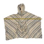 Chaser Women's XS Multicolor Striped Knit Poncho Top Hooded Lace-Up Photo 6