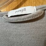 J.Jill Pure Open Front Hooded Cardigan Gray Pockets Pima Cotton Blend Medium Photo 4