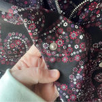 Michael Kors zip up long sleeve blouse w/2 pockets and cute zipper pull size M Photo 3