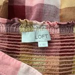 Loft  Plaid Square Neck Babydoll Dress Strawberry Blossom, Sz S Photo 11