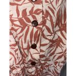 MISA Los Angeles Monteau Los Angeles Brown Leaf Print Button Front Shirt with Belt Size S Photo 7