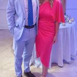 Amazon One Shoulder Pink midi Dress Photo 2